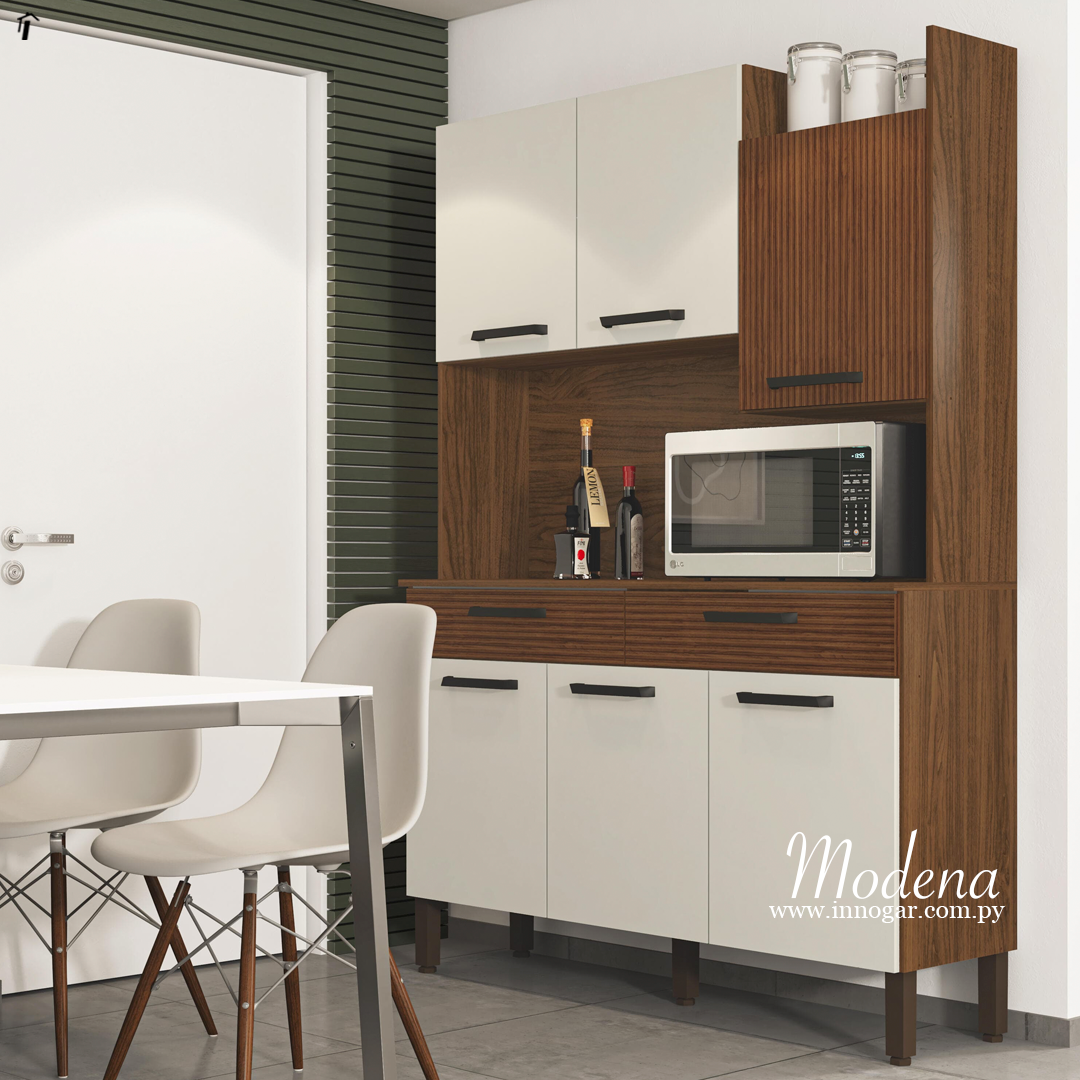 Kit Cocina Modena / Nogueira Off White Ripado