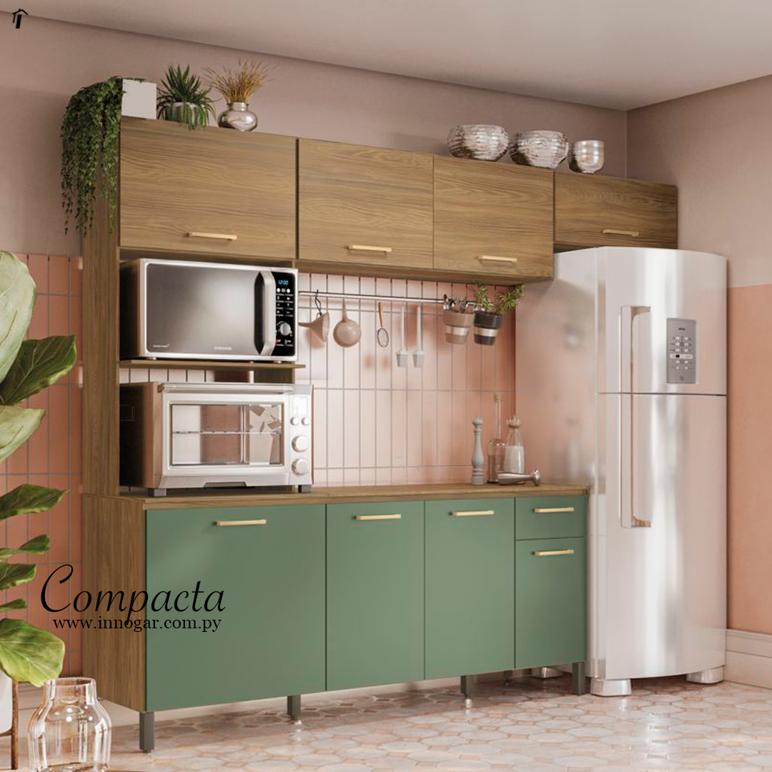 Kit Cocina Compacta / Nogueira - Verde Oliva