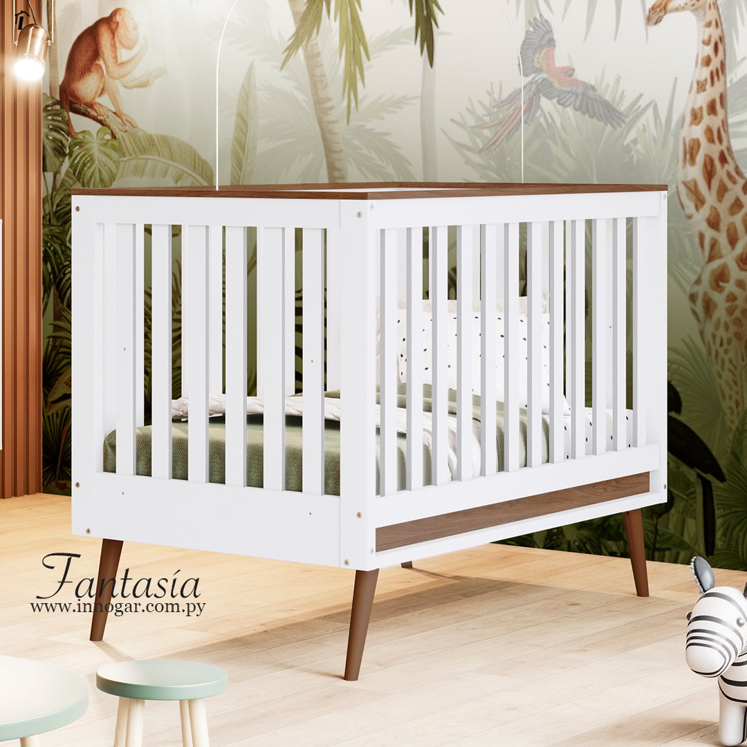 Cuna mini cama Fantasia / Blanco HP Castaño