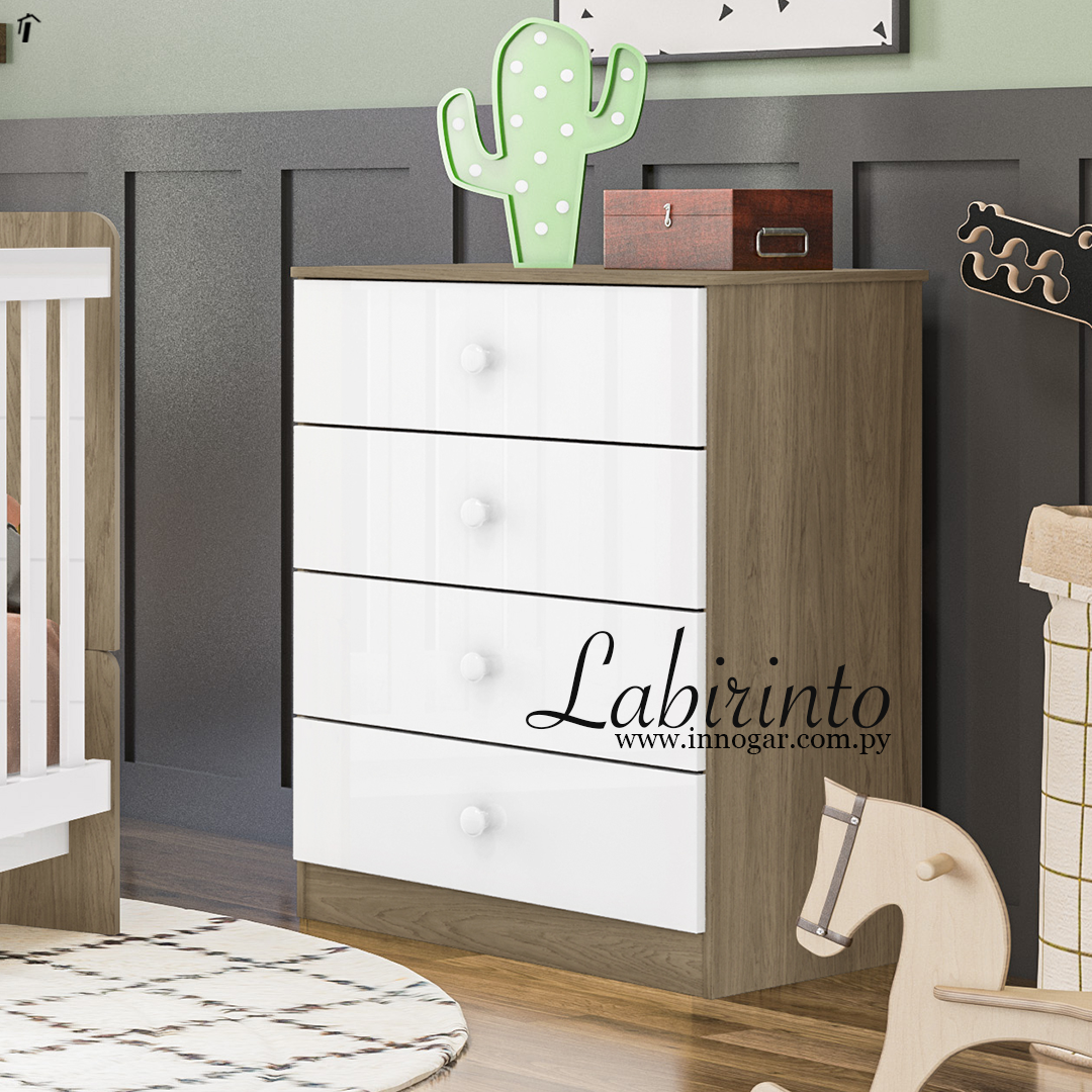 Comoda Labirinto / Rustico Blanco 