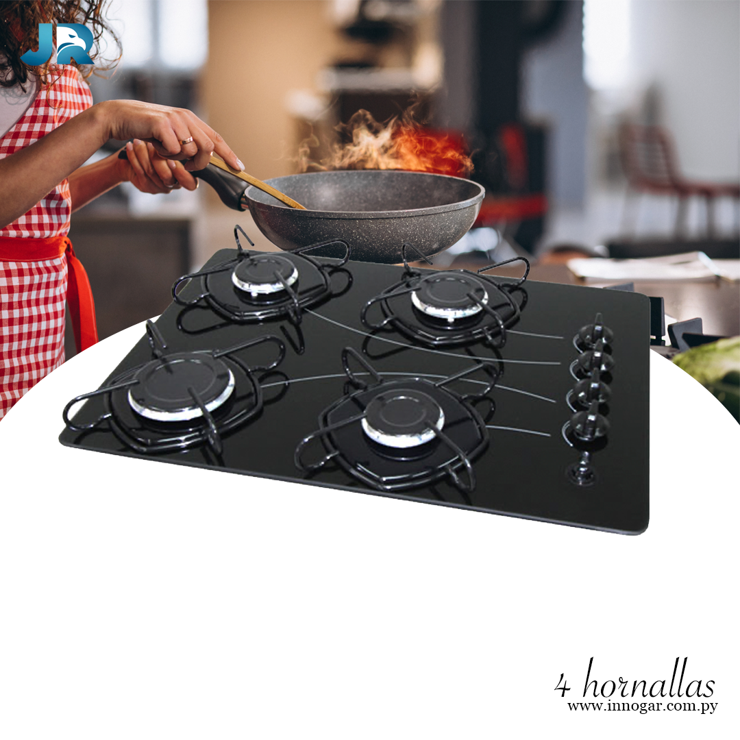 Cocina Cooktop / 4 hornallas /Negro