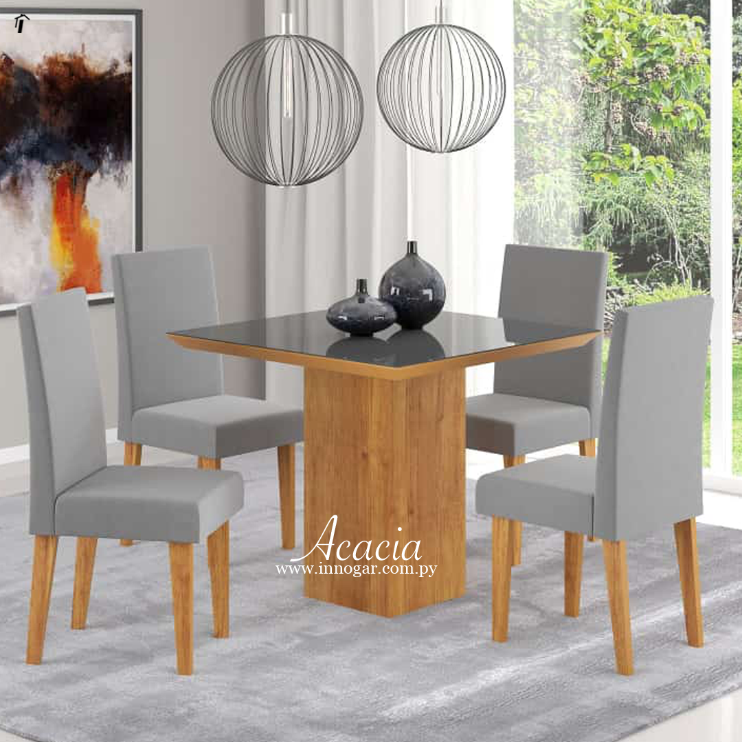 Mesa de comedor industrial Acacia Gris 