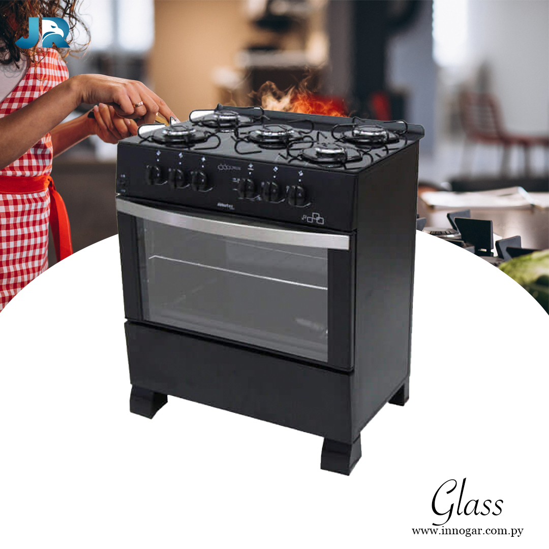 Cocina 5 hornallas Glass / Negro