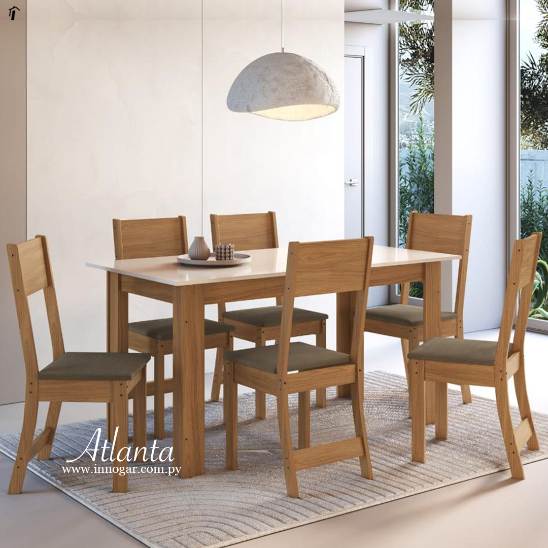 Juego de comedor Atlanta 6S / Freijo Off White