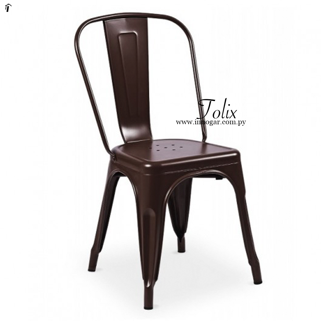 Silla Tolix / Marrón