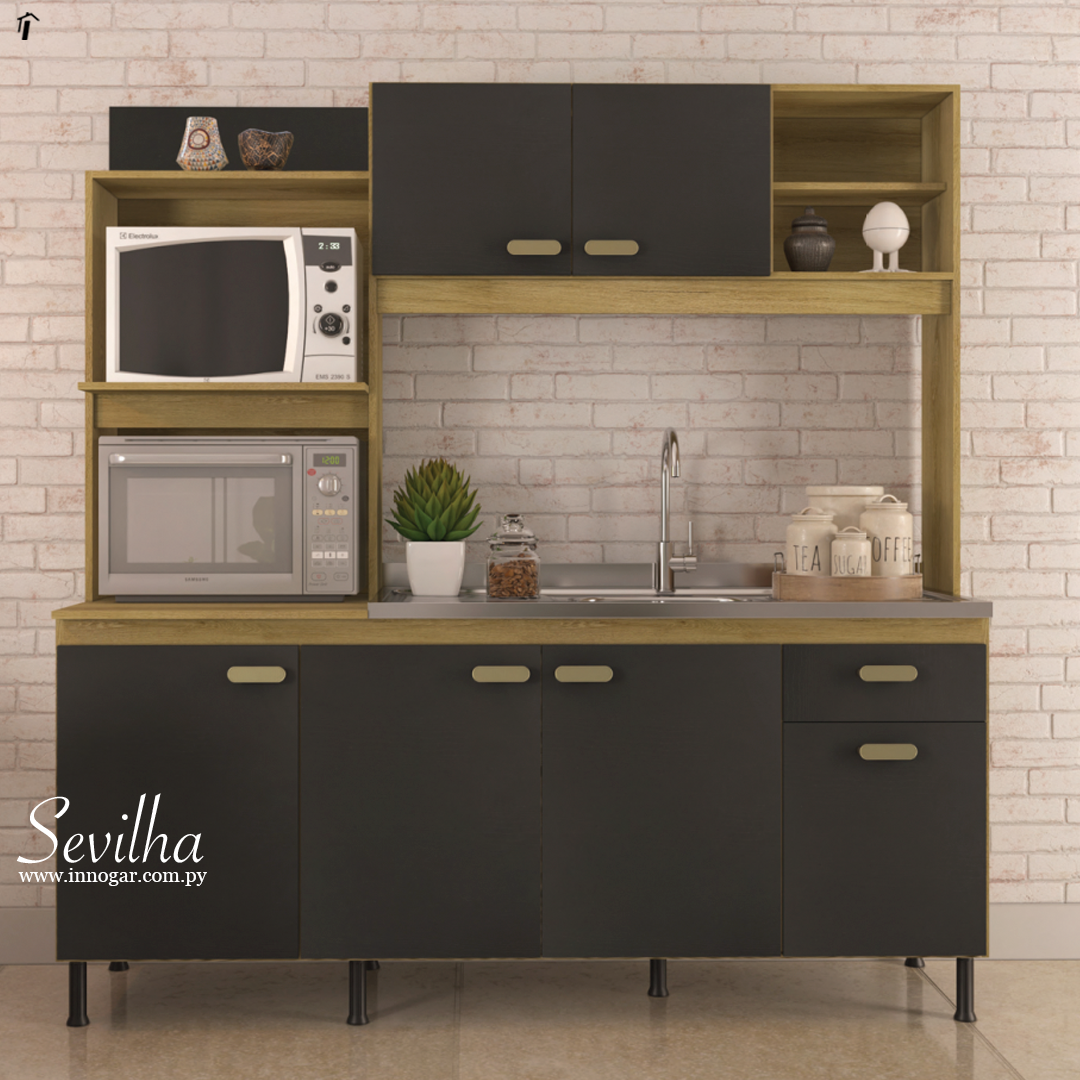 Kit Cocina Sevilha / Castaño - Plomo