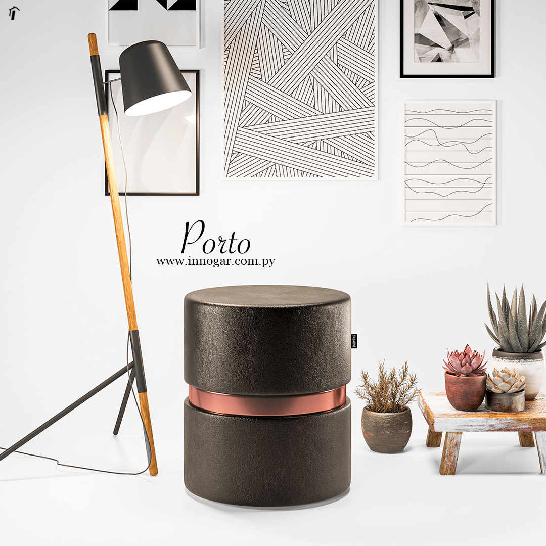 Puff Porto Courissimo / Preto Brillo White