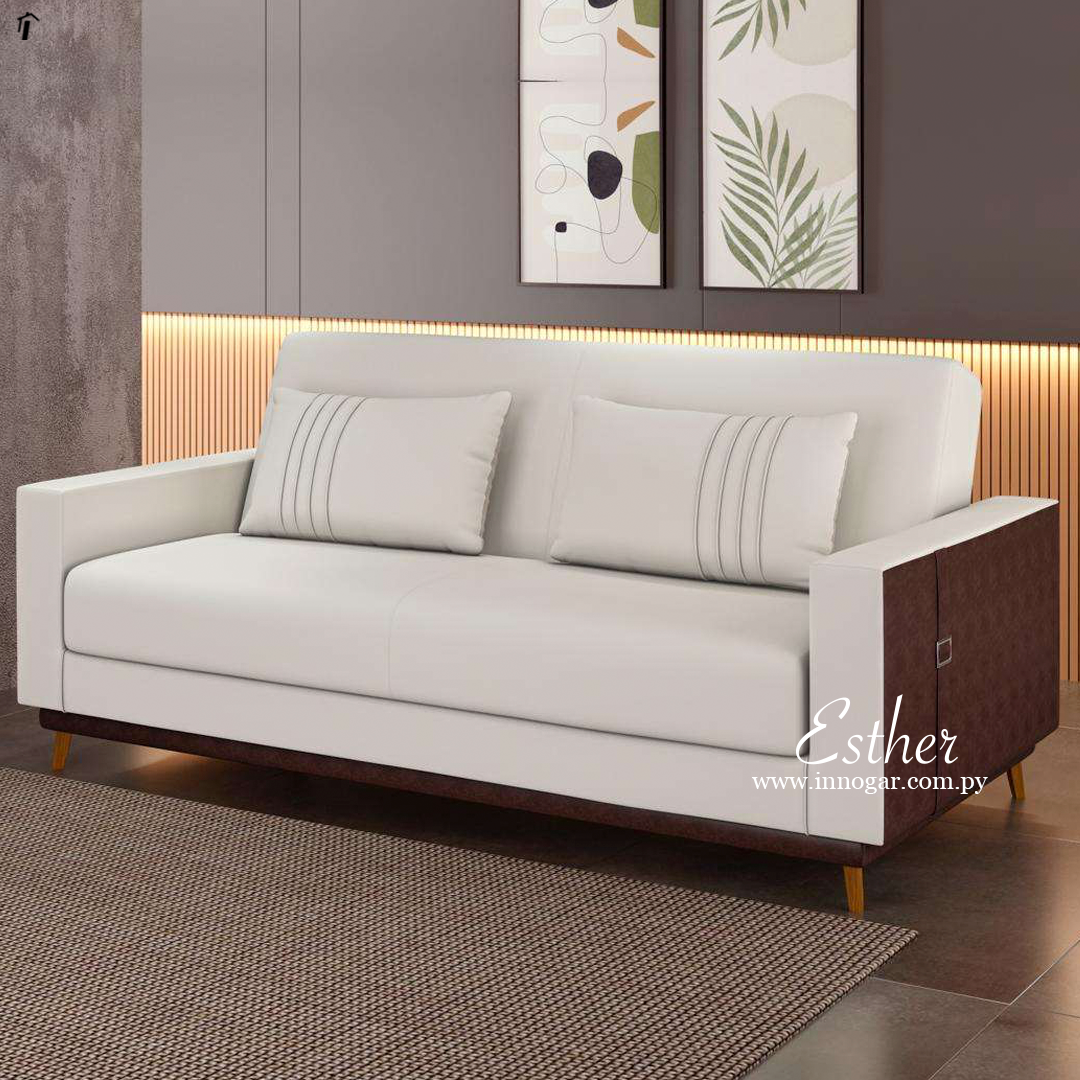 Sofa Cama Esther / Marron Blanco